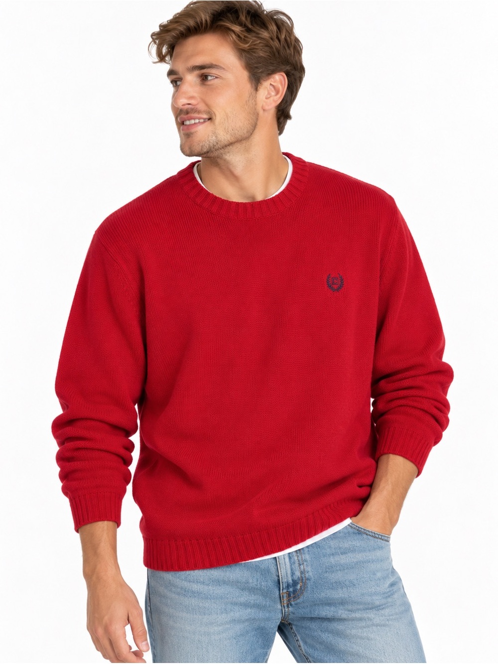 Chaps Men’s XXL Red 100% Cotton Crewneck Sweater NWT Preppy Classic
